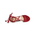 thumbnail image 4 of BLISSFUL STEP Women's Sandals Solid Crisscross Block Heels High Heel Lace up Sandals Red 6.5, 4 of 8