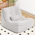 thumbnail image 4 of NBLDGT Bean Bag Chair for Adults, Single Lounge Chair with Lumbar Pillow, Comfy Floor Sofa with High-Resilience Foam, Lazy Accent Chair for Living Room, Bedroom, Apartment, Or Reading Corner, White, 4 of 10