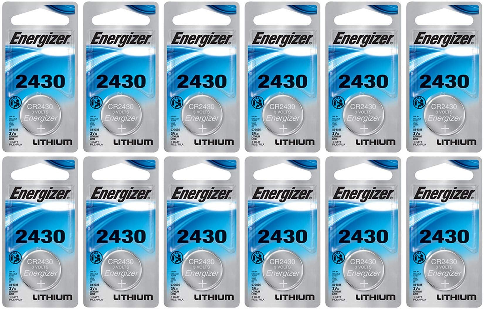 Energizer CR2430 CR 2430 DL2430 Lithium 3V 12 Batteries - Walmart.com