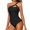 Black, variant on WCJM A Green One Shoulder Swimsuit For Women Bathing Suits Modest Full Coverage Keyhole Swimwear