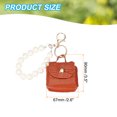 thumbnail image 2 of Uxcell PU Leather Handbag Keychain, Coin Purse Keychain Cute Pendant Keychain Earphone Pouch Brown, 2 of 6