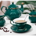 thumbnail image 5 of Tea Set 22-Piece Porcelain Ceramic Coffee Tea Gift Sets Cups Saucer Service for 6 Teapot Sugar Bowl Creamer Pitcher and Teaspoons Porcelain Tea Set for Mother's Day(WITHOUT Mug Hooks))), 5 of 8