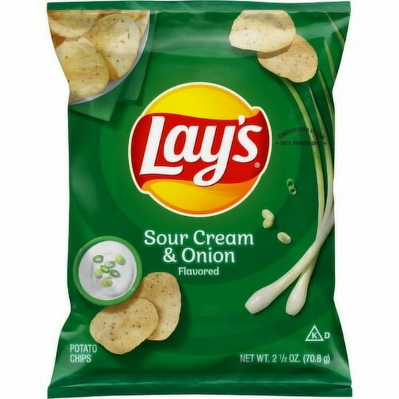 2x-Lay's Potato Chips Sour Cream & Onion Flavored 2 1/2 Oz(packaging may vary)