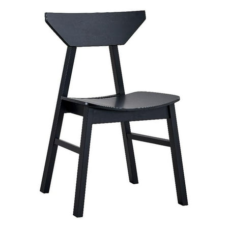 ACME Briar Rubber Wood Armless Side Chair in Black (Set of 4)