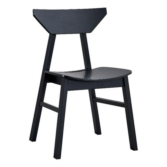 ACME Briar Rubber Wood Armless Side Chair in Black (Set of 4)