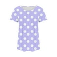 thumbnail image 4 of Zpanxa Womens Summer Tops, Casual Short Sleeve Loose Round Neck Print Top Purple XXL, 4 of 5
