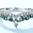 thumbnail image 4 of Marquise Cut Lab Created Moss Agate & Diamond Curve Crown Wedding Band Ring in 925 Sterling Silver – Elegant Jewelry for Women, 4 of 5