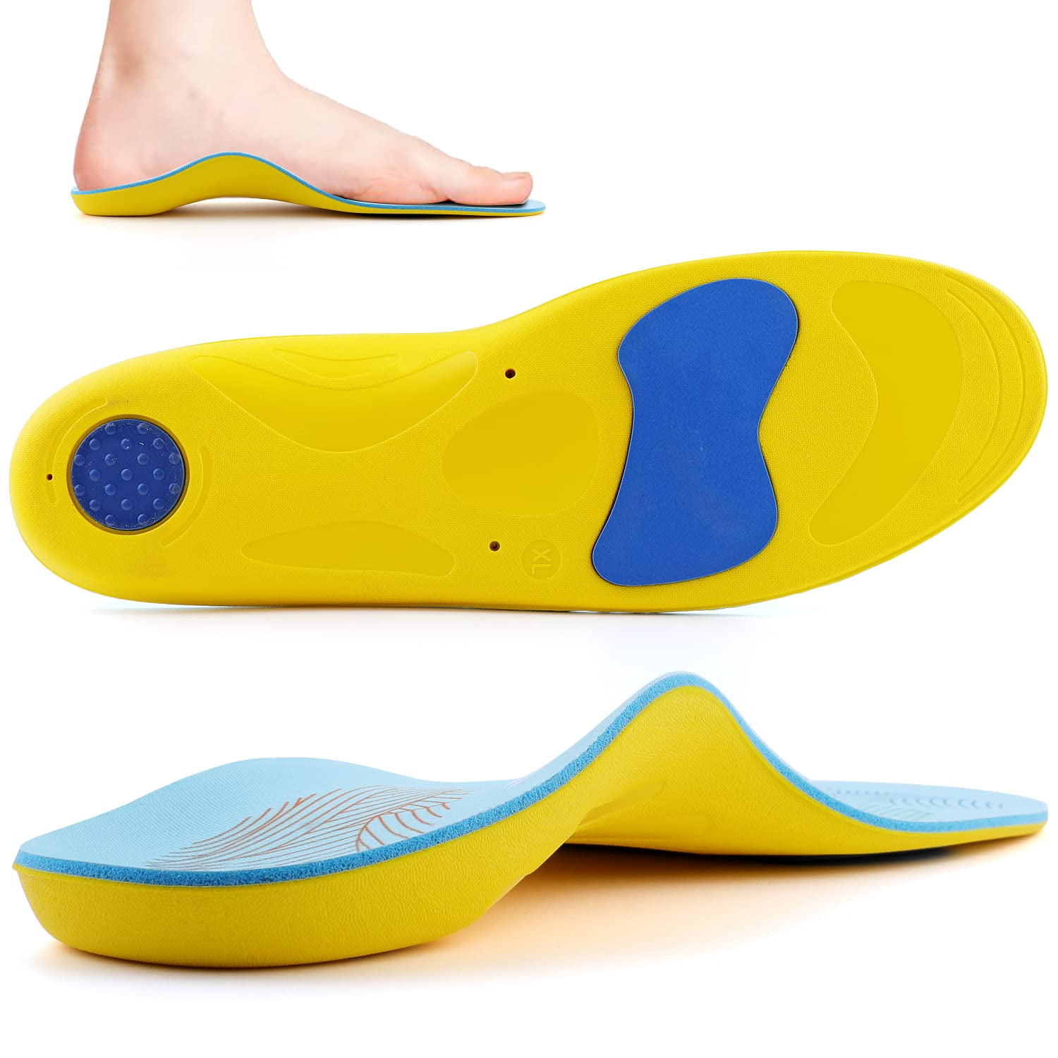 Walkomfy Pain Relief Orthotics,Plantar Fasciitis High Arch Support ...