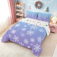 thumbnail image 3 of Erosebridal Christmas Holiday King Size Comforter Sets, Dreamy Snowflake Print Comforters King Size, Light Blue, Christmas Reversible, 3pcs, 1 Comforter and 2 Pillowcases, 3 of 7