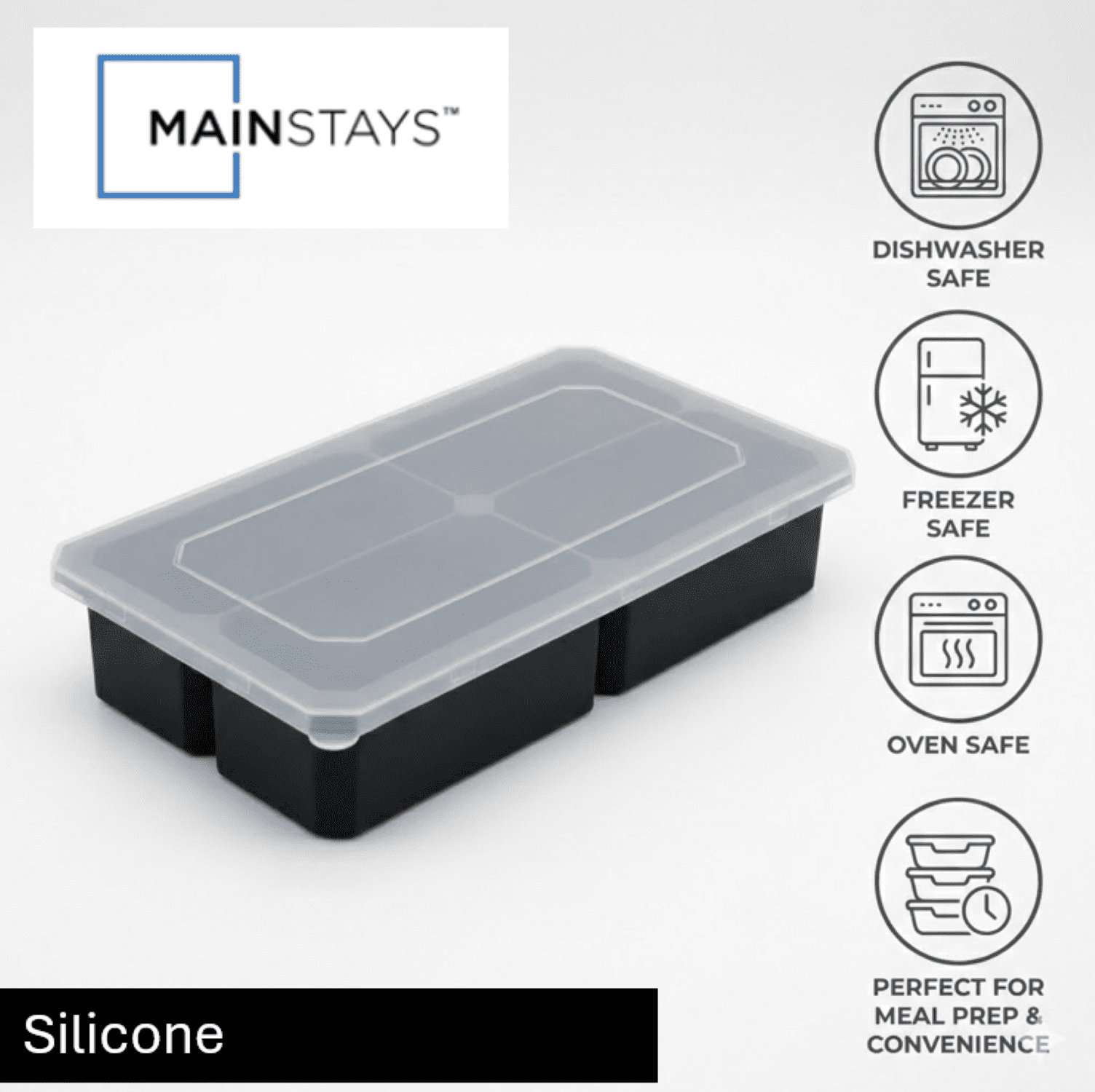 (2 pack) Mainstays BPA-Free Dishwasher Safe Ice Cube Tray for Meal Prep and Freezer Organization