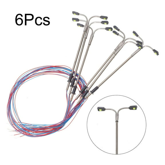 6/12Pcs 1:250 Scale Miniature Metal Street Lamp Model 3V~12V Led Lights Diy Building Sand Table Adjustable Lamp Railway Scene
