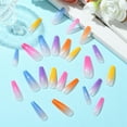 thumbnail image 4 of 2 set ABS Plastic Full Cover Press On False Nails Nail Art Detachable Manicure with Sticker Colorful 27~31.8x8~12x4.5~5mm, 4 of 8