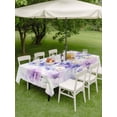 thumbnail image 5 of 54x80 Inch Outdoor Tablecloth with Umbrella Hole Zipper Rectangle Spring Flowers Rectangular Tablecloths Outside Waterproof Watercolor Idyllic Lavender Purple Plant Patio Table Cover for Picnic Party, 5 of 8