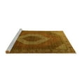 thumbnail image 2 of Ahgly Company Machine Washable Indoor Square Medallion Yellow Traditional Area Rugs, 7' Square, 2 of 4