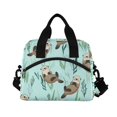 thumbnail image 6 of FORMRS Reusable Lunch Bag for Work School Leakproof Insulated Cooler with Adjustable Shoulder Strap, Green Otters Pattern, 6 of 6