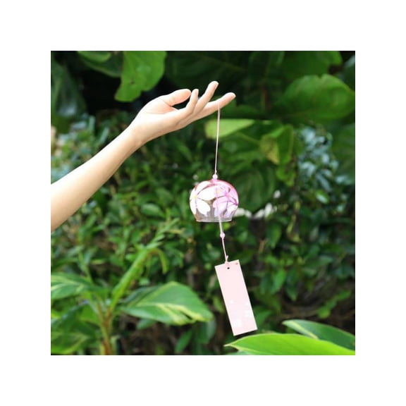 Handpaint Sakura Glass Wind Chimes Wind Bells Home Garden Office Hanging Decorations