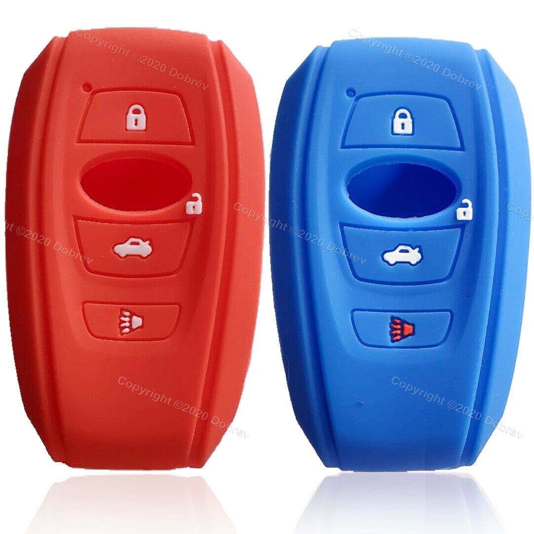 Silicone Smart Key Fob Covers Case Protector Keyless Remote Holder for Subaru Forester Sti Outback XV Crosstrek Impreza BRZ WRX Blue