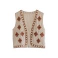 thumbnail image 2 of Aojekbee Women's Vest Tops Casual Fashion Embroidery Sleeveless Open Front Boho Cardigan for Party Club, 2 of 10
