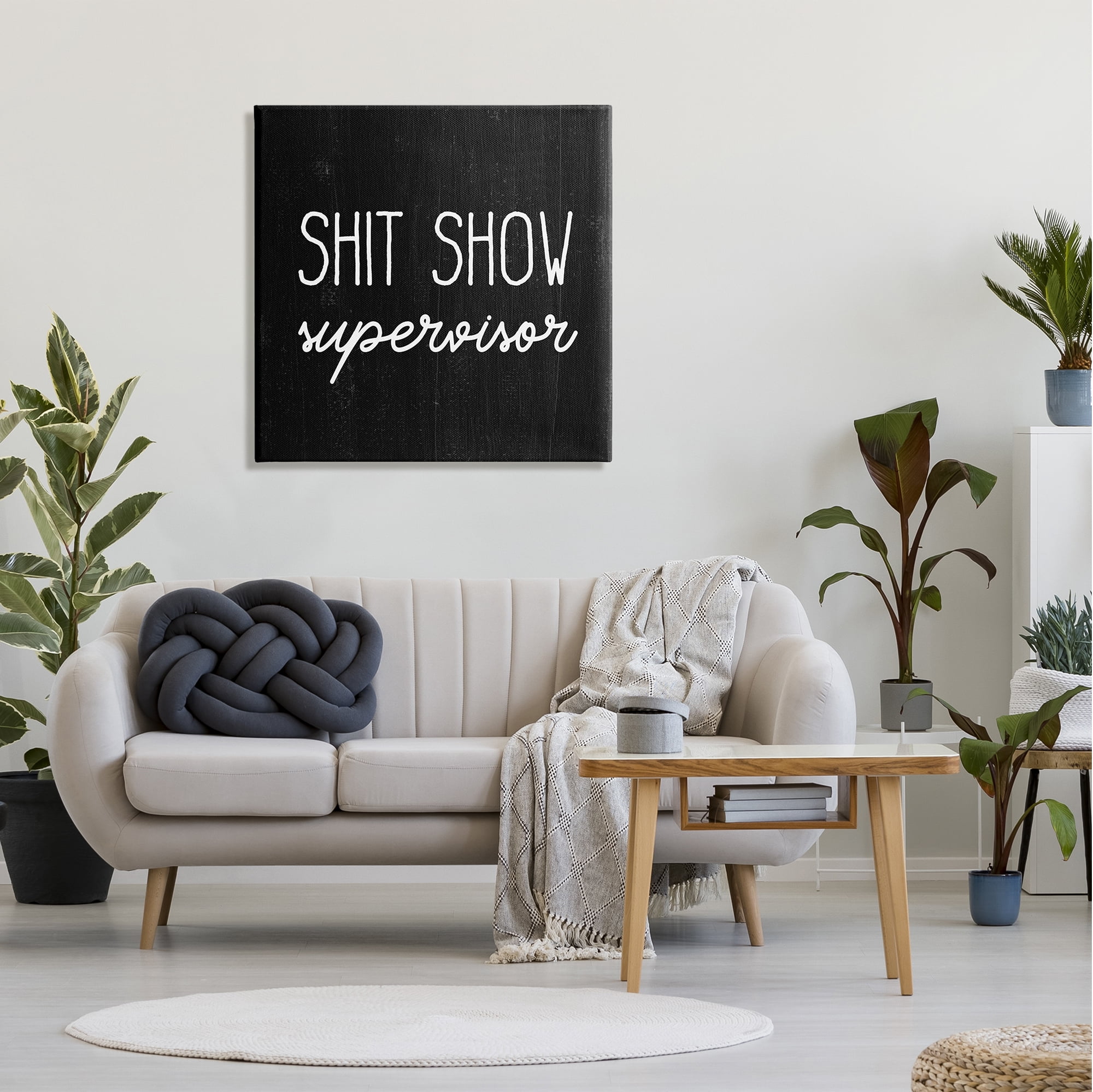 Stupell Industries Sh*t Show Supervisor Funny Sassy Rustic Phrase,30 x 30, Design by Daphne Polselli