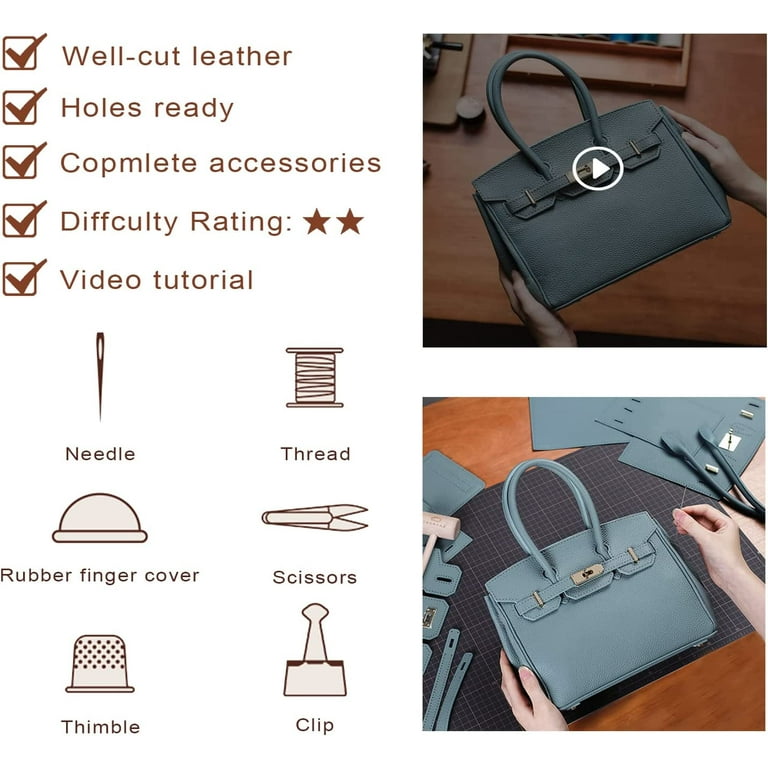 POPSEWING Top Grain Leather Depeches Pouch DIY Kit | Price Drop at Checkout