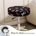 thumbnail image 4 of FUIALDOLG Pink White Awareness Ribbons Polyester Bar Stool Slipcover with Breathable, With Elastic Bands Anti Scratch Bar Stool Covers Round for Kitchen, 4 of 6