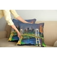 thumbnail image 3 of Ambesonne Scenery Throw Pillow Cover 2 Pack, Tokyo Skyline Japanese, 24", Green Navy, 3 of 6