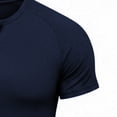 thumbnail image 5 of YLSDY Men's Henley Shirts Short Sleeve Casual Ribbed Knitted Summer T-Shirt Slim Fit Workout Muscle Tops Navy XXXL, 5 of 6
