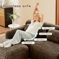 thumbnail image 5 of GAKMCIL 80.4" 2 Seater Modular Sectional Sofa Couches with 2 Ottoma,Soft Fluffy Plush Fabric Bottom Anti-Slip Design,32D High Density Sponge Loveseat Sofa(Chocolate), 5 of 15