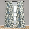 thumbnail image 4 of Ambesonne Ethnic Floral Curtains, Paisley Indigo Flower, Pair of 28"x84", Slate Blue and Pale Teal, 4 of 5