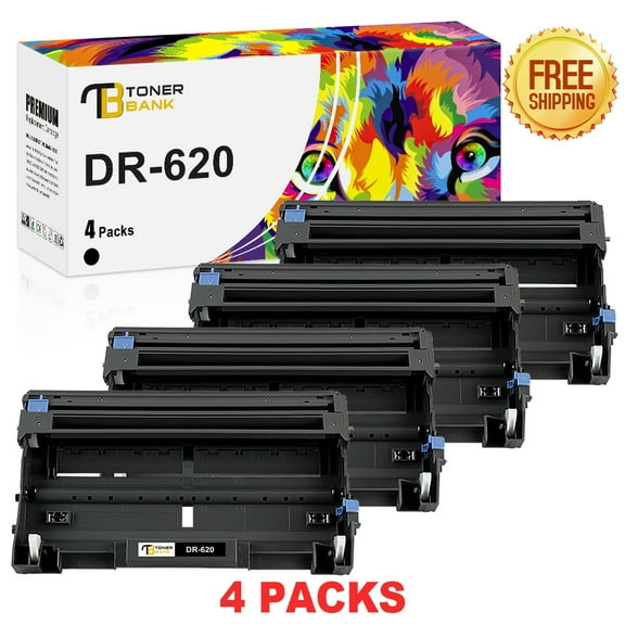 Toner Bank Compatible Drum Unit Replacement for Brother DR-620 DR620 High Yield (Black, 4-Pack)