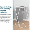 thumbnail image 4 of Easy-Fold Collapsible Clothes Drying Rack – Sturdy Metal Laundry Rack, Holds 40 lbs., Space-Saving Clothes Rack, Towel Rack, Foldable Laundry Drying Rack for Indoor/Outdoor Use – White, 4 of 6