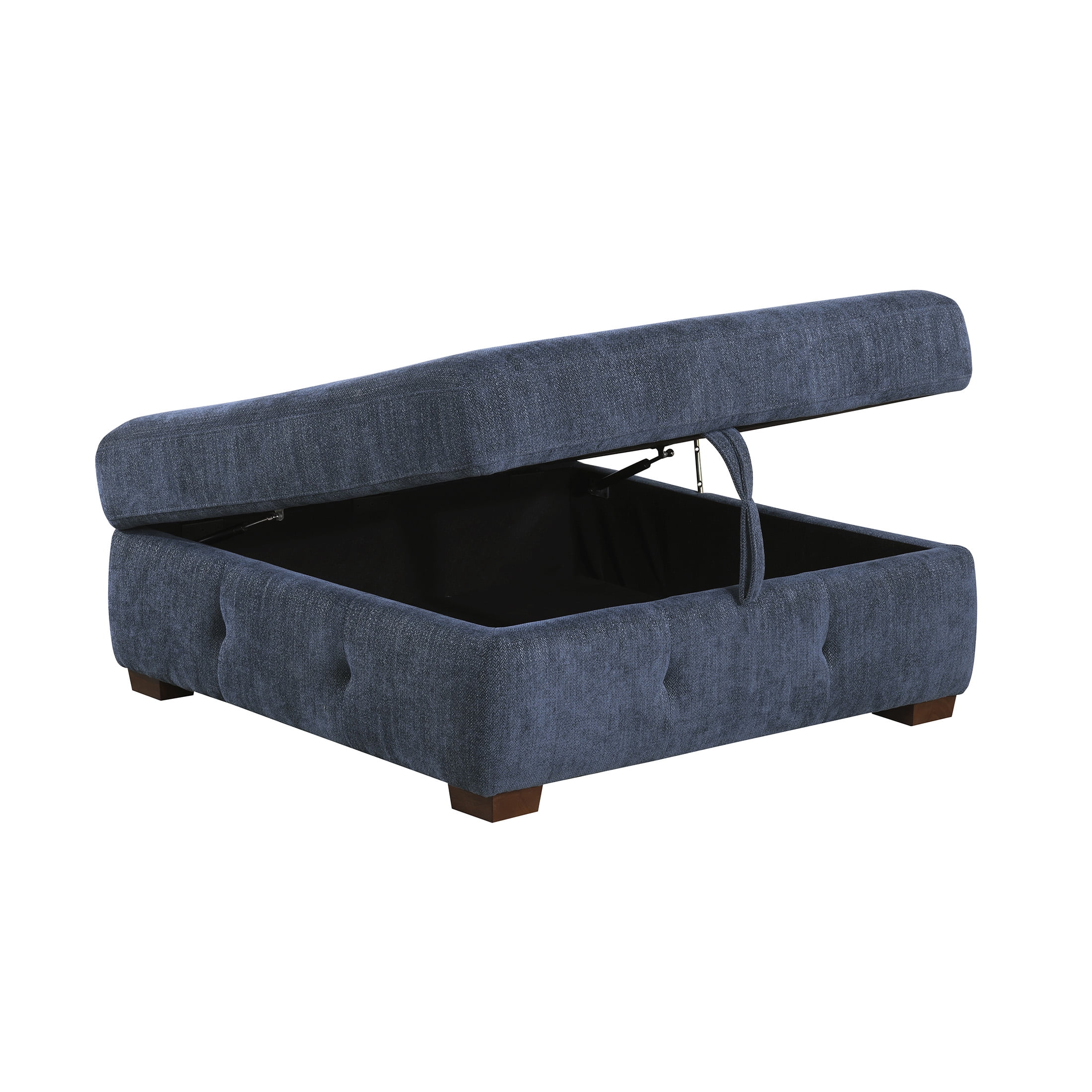 OakvillePark Sund Contemporary Chenille Storage Ottoman, Blue