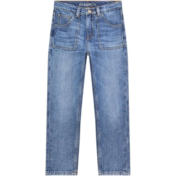 Guess INDIGO Girls' Tencel Denim Carpenter Pants, US 14
