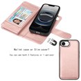 thumbnail image 4 of For Apple iphone 16e Case Wallet with Credit Card Holder for Women Men, Flip PU Leather Wallet Phone Case for iphone 16e 2025, Tekcoo Detachable Magnetic Kickstand Cover with Wrist Strap, Rose Gold, 4 of 7