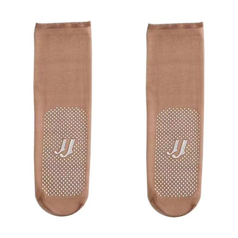 Wovilon 2023 Anti-Slip Gel Velvet Crystal Stockings Female Socks Wear  Breathable Super-Thin Short Gel Tube Socks