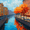 Cityscape, variant on Impressionist Chicago River Canvas Print, Cityscape Wall Art for Living Room Office Hotel Lobby Downtown Decor