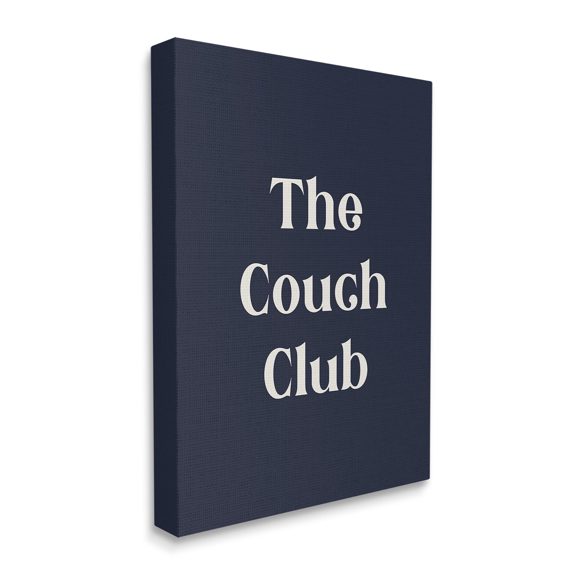 Stupell Industries Couch Club Phrase Typography Painting Gallery Wrapped Canvas Art Print Wall Art, 24 x 30