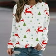 thumbnail image 1 of Costumes de Noël en Solde Mode Femmes Imprimé Manches Confortable Respirant Sweat-Shirt Col Rond Surdimensionné pour Femmes, 1 of 5