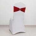 thumbnail image 6 of Efavormart 5 Pack Red Shimmer Tinsel Spandex Chair Sashes With Round Silver Rhinestone Chair Buckles - 5"x12", 6 of 10