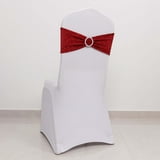 Efavormart 5 Pack Red Shimmer Tinsel Spandex Chair Sashes With Round ...