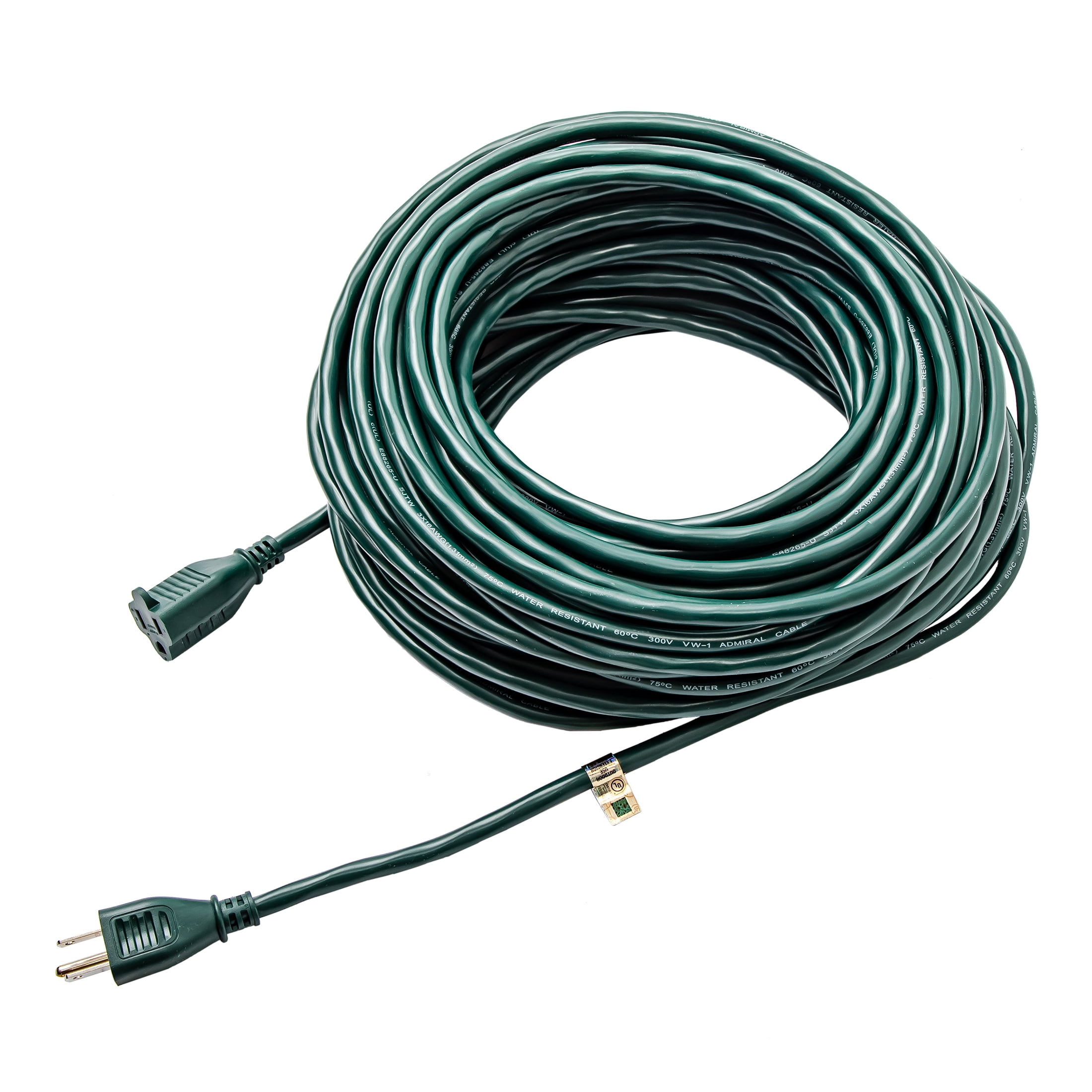 Hyper Tough 16AWGX3C 100ft Indoor and Outdoor Light Duty Green Vinyl Extension Cord