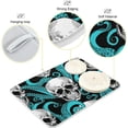 thumbnail image 3 of GZHJMY Halloween Dish Drying Mat Skull Tentacle Blue Octopus Black Microfiber Absorbent Drying Pad Heat Resistant Kitchen Day of The Dead Countertop Island Protector Holiday Gift 18" × 24", 3 of 6