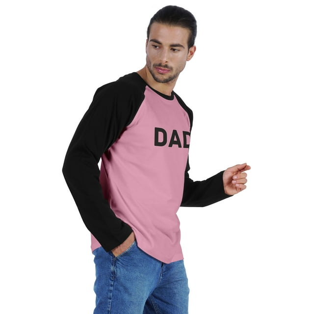 Inkmeso T-Shirt Raglan à Manches Longues pour Hommes Graphique Dad3 T-Shirt pour Père de 3 Enfants
