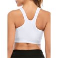 thumbnail image 2 of SHCKE Women's Zip Front Sports Bra Workout Yoga Bra Racerback with Removable Padded Wirefree Bra Wireless Post-Surgery Yoga Bras, 2 of 8