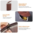 thumbnail image 4 of QinaQin Cesto esquinero para ropa con tapa, capacidad de 58 L, estructura plegable de bambú con bolsa lavable para recámara o baño, 4 of 8