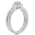 thumbnail image 2 of 0.55 Carat (ctw) 10K White Gold Round Cut Diamond Ladies Halo Engagement Bridal Ring With Matching Band Set 1/2 CT, 2 of 4