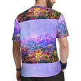 thumbnail image 2 of Wukai Colorful Purple Cosmos Flower Print Men's Short-Sleeved Mesh T-Shirt,Quick-Dry Short Sleeve Workout T-Shirt-3X-Large, 2 of 8