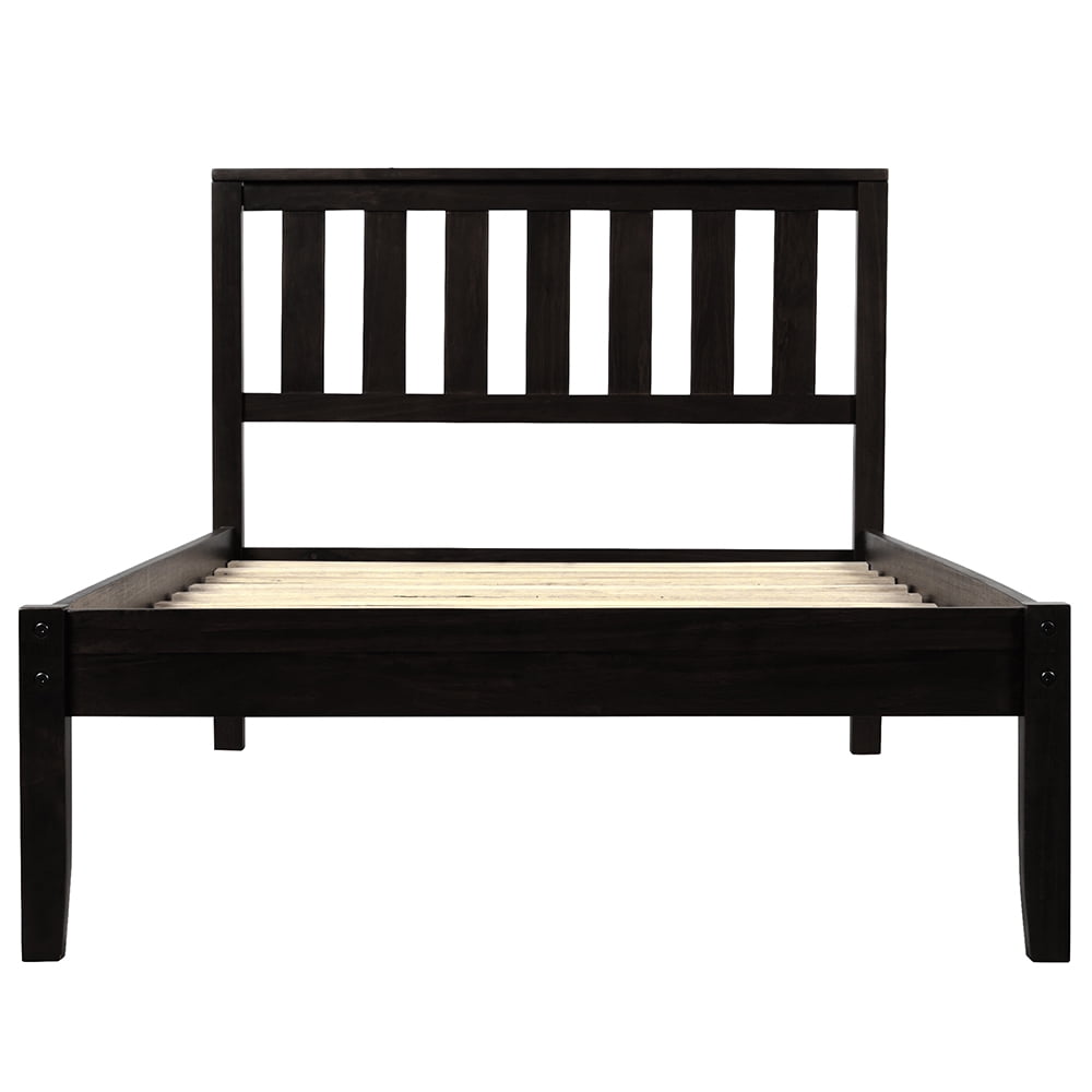 Kepooman Twin Size Wood Platform Bed with Headboard, 78.5”L X 42”W X 37”H, Espresso Kepooman Twin Size Wood Platform Bed with Headboard, 78.5”L X 42”W X 37”H, Espresso