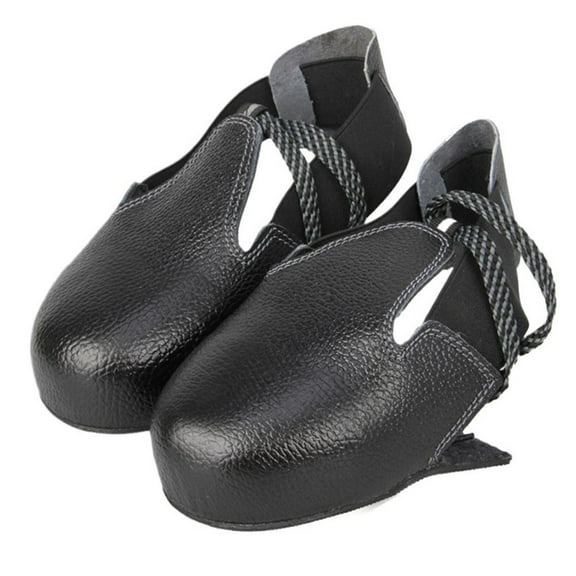 Shockproof work safety shoe covers anti-smash steel toe protective leather work