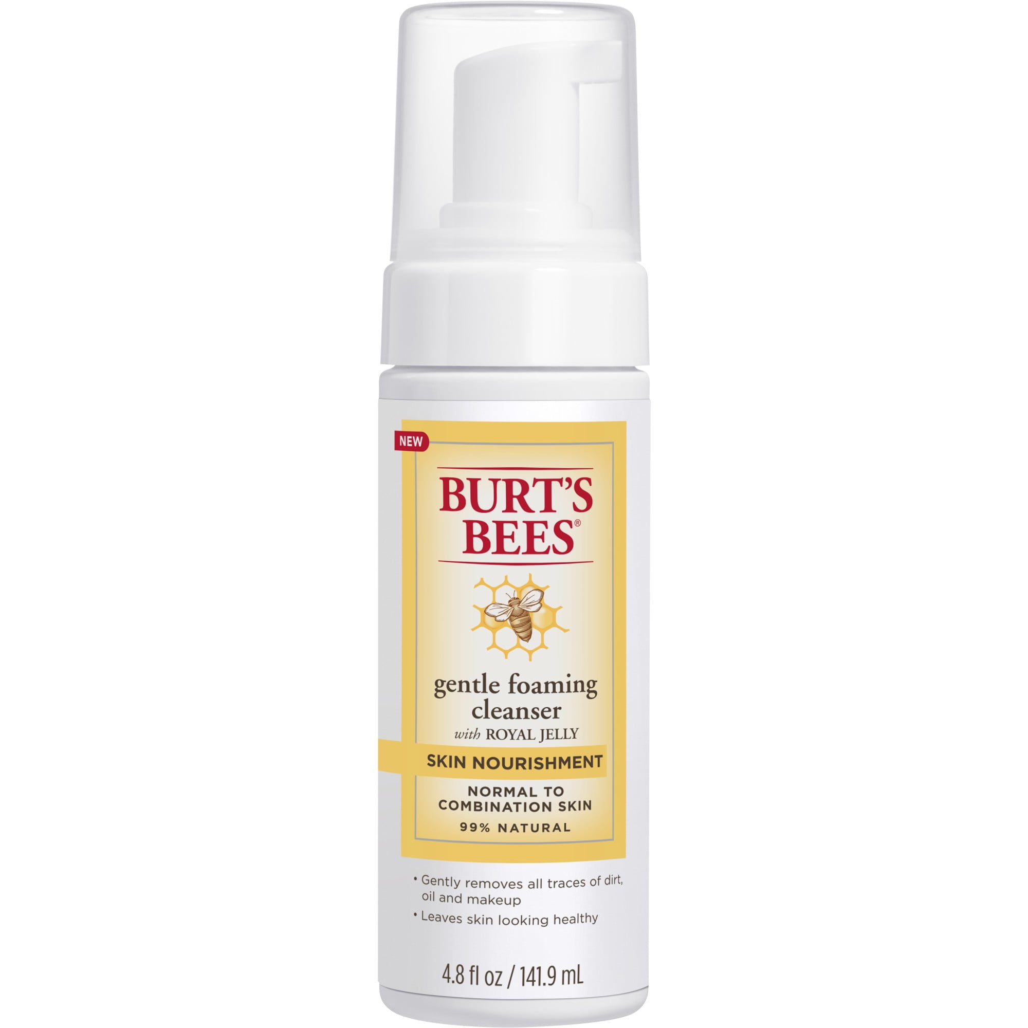Burt's Bees Gentle Foam Cleanser, Normal to Combination Skin, 4.8 oz